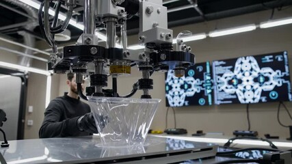 Leinwandbilder - Innovative technology in action at a modern manufacturing facility showcasing advanced robotics