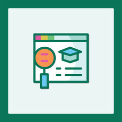 Poster - Online Learning Icon: Search for Knowledge and Graduation