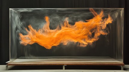Poster - A fireball expanding in slow motion, with every detail of flame and heat waves captured.
