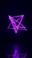 Fototapete - a neon-lit triangular portal surrounded by vibrant streaks of purple, pink, and yellow light.