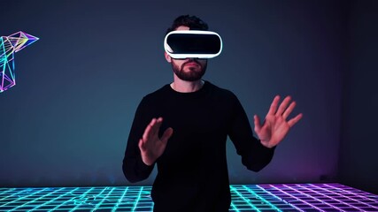 Leinwandbilder - Immersive virtual reality experience in a vibrant digital environment