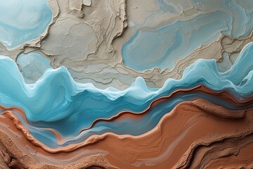 Poster - Textured Light Blue Clay Glow with Fluid Noise Effects