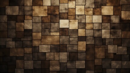 Poster - Textured Mosaic of Grainy Rectangles in Earthy Tones, Perfect for Backgrounds, Textures, and Artistic Projects