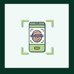 Poster - Mobile Fingerprint Authentication Icon Design