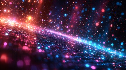 Poster - Dark backdrop with neon lines, rendered as a raster illustration, suitable for wallpapers, backgrounds, posters, and banners