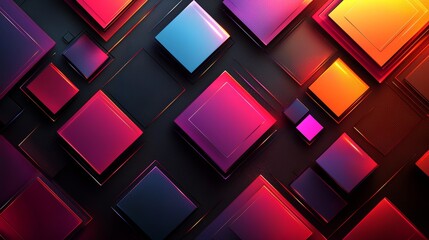 Poster - A dark background adorned with neon lines, created as a raster illustration, ideal for use as wallpapers, backgrounds, posters, and banners