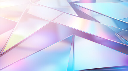 Poster - A white geometric background with holographic accents, perfect for premium technology presentations and displays.

