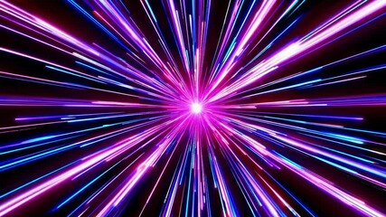 Leinwandbilder - a vibrant starburst with radiant beams of pink, purple, and blue converging at a bright center.