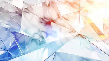 Leinwandbilder - A white geometric background with holographic accents, perfect for premium technology presentations and displays.

