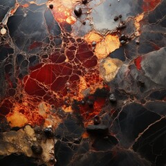 Wall Mural - Modern Marble Texture Artwork Featuring Black and Red Swirling Shades