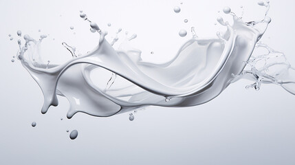 Aufkleber - Abstract background featuring water splash with white cream and cosmetics juice, ideal for presentation displays.

