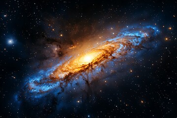 Wall Mural - vibrant galaxy nebula with swirling clouds of color, captured in a breathtaking cosmic scene full of