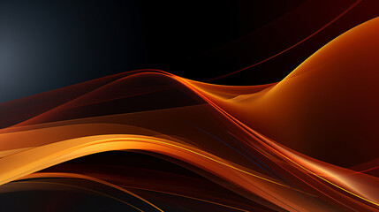Leinwandbilder - Abstract corporate presentation background with a black backdrop and red waves, ideal for professional displays.

