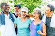 © Rawpixel.com - Group of healthy diverse seniors smiling outdoors, enjoying exercise in sunny day. Happy healthy senior friends, diverse ethnicity, enjoy in a park. Group of diverse healthy senior people in the park.