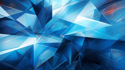 Poster - Abstract glass photography with a blue high-tech futuristic gradient background, perfect for presentations and displays.


