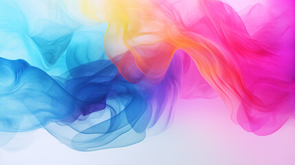 Fototapete - An abstract gradient design in rainbow colors, symbolizing a pop music playlist on a white background.


