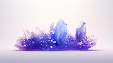 Poster - An abstract minimal design featuring crystal formations with data streams, set against a purple background.


