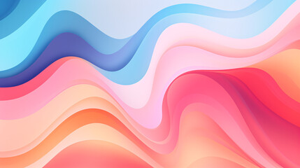 Poster - An abstract pastel color background with blue, pink, and orange tones, perfect for technology displays.

