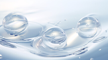 Poster - Clear water droplet motion gently spreading across a surface, creating a soft and serene atmosphere.


