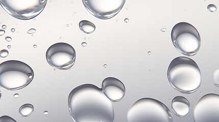 Poster - A smooth, light gray background with soft, floating water bubbles, creating a calming and serene atmosphere.


