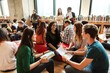 © Rawpixel.com - A diverse group of young adults studying in a library, engaged in discussion and reading books. The library setting fosters learning and collaboration. Diverse group of people photography.