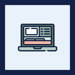 Fototapete - Streamlined Icon Editor Interface Design for Laptop