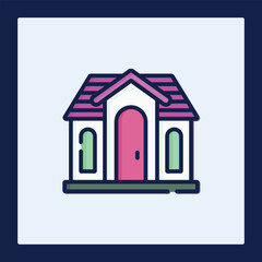 Poster - Charming House Accommodation Icon Graphic