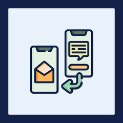 Poster - Modern Network Icon: Smartphone Data Transfer Illustration