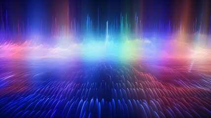 Poster - Holographic background with noise texture, perfect for festive decoration, technology display banners, and presentations.

