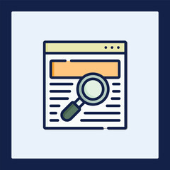 Poster - Webpage Research Icon: Magnifying Glass on Document
