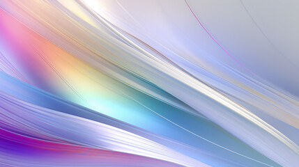Poster - Iridescent background with shiny silver lines, creating a vibrant, futuristic design for technology display banners.

