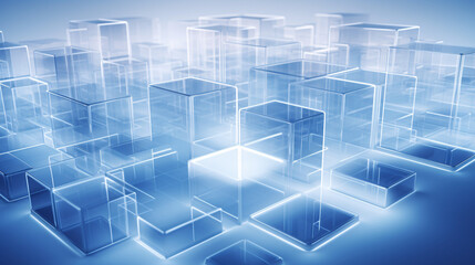 Leinwandbilder - Isometric glossy 3D background with minimalist design using white, perfect for technology presentation display banners.

