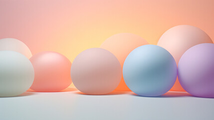 Aufkleber - A light gradient of various pastel colors with sphere balls, perfect for display and technology presentations.


