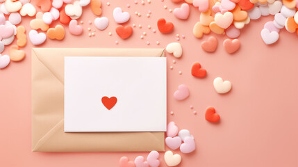 Poster - A light orange pastel Valentine’s background with brown elements, perfect for romantic designs and presentations.

