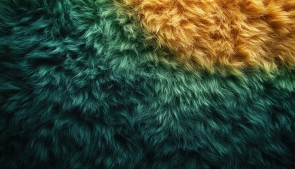 Wall Mural - Abstract textured fur in teal and gold hues