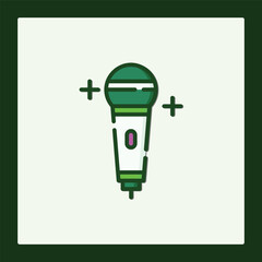 Poster - Modern Green Microphone Icon Design Element