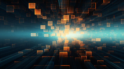 Leinwandbilder - An abstract technology data design, ideal for wallpaper, display, and presentation backdrops in tech environments.

