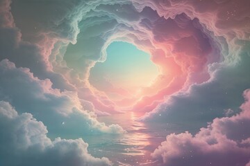 Wall Mural - Surreal Vintage Gradient Atmosphere with Ethereal Glow and Dreamy Texture