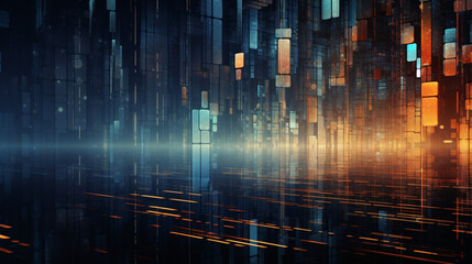 Leinwandbilder - An abstract technology data design, ideal for wallpaper, display, and presentation backdrops in tech environments.

