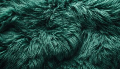 Wall Mural - Teal Fur Texture Close Up Detailed View