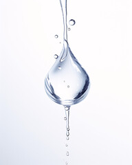 Fototapete - A white background with transparent drops, creating a sleek, clean design, perfect for wallpaper and presentation backgrounds, offering a minimalist and modern aesthetic.

