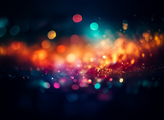 Wall Mural - abstract bokeh lights create a vibrant and dreamy background with a mix of warm and cool tones again