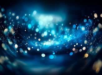 Wall Mural - abstract blue backdrop with defocused lights creates a dreamy and magical atmosphere. sparkling boke