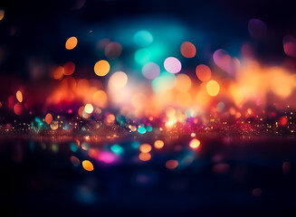 Wall Mural - abstract bokeh lights create a festive atmosphere with a vibrant mix of colors and blurred spots aga