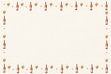 Poster - Champagne patterned frame background, paper textured design