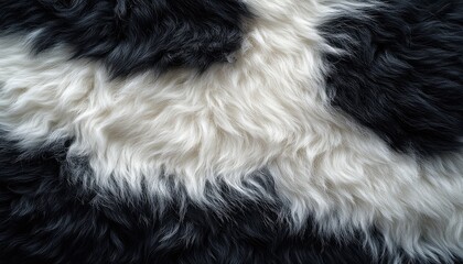 Wall Mural - Black and white animal fur texture background