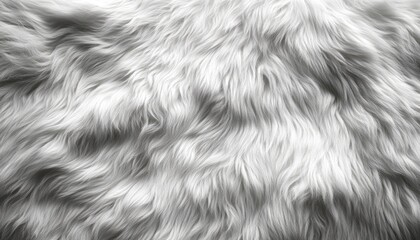 Wall Mural - White Fur Texture Soft Fluffy Background