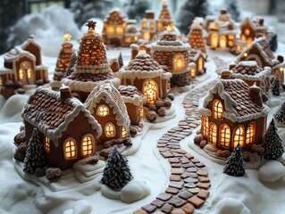 Poster - Handmade christmas crafts displayed on a white table cloth in realistic photography