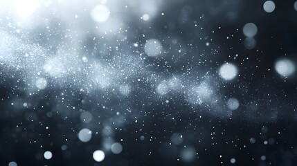 Fototapete - Captivating image of a dramatic snowflake blizzard against a dark moody background creating a sense of magic and wonder  The delicate shimmering snowflakes appear to dance and swirl adding a ethereal