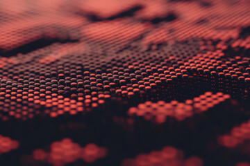 abstract digital pattern with red and black spheres